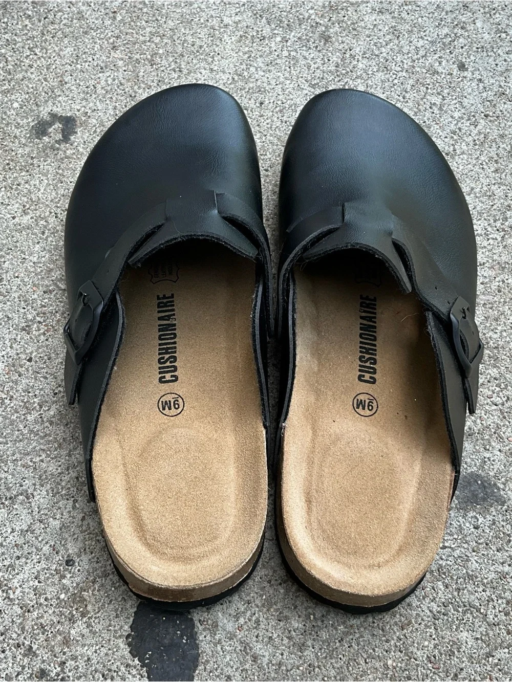 Men's Black Cushioned Slip-On Clog with Adjustable Buckle